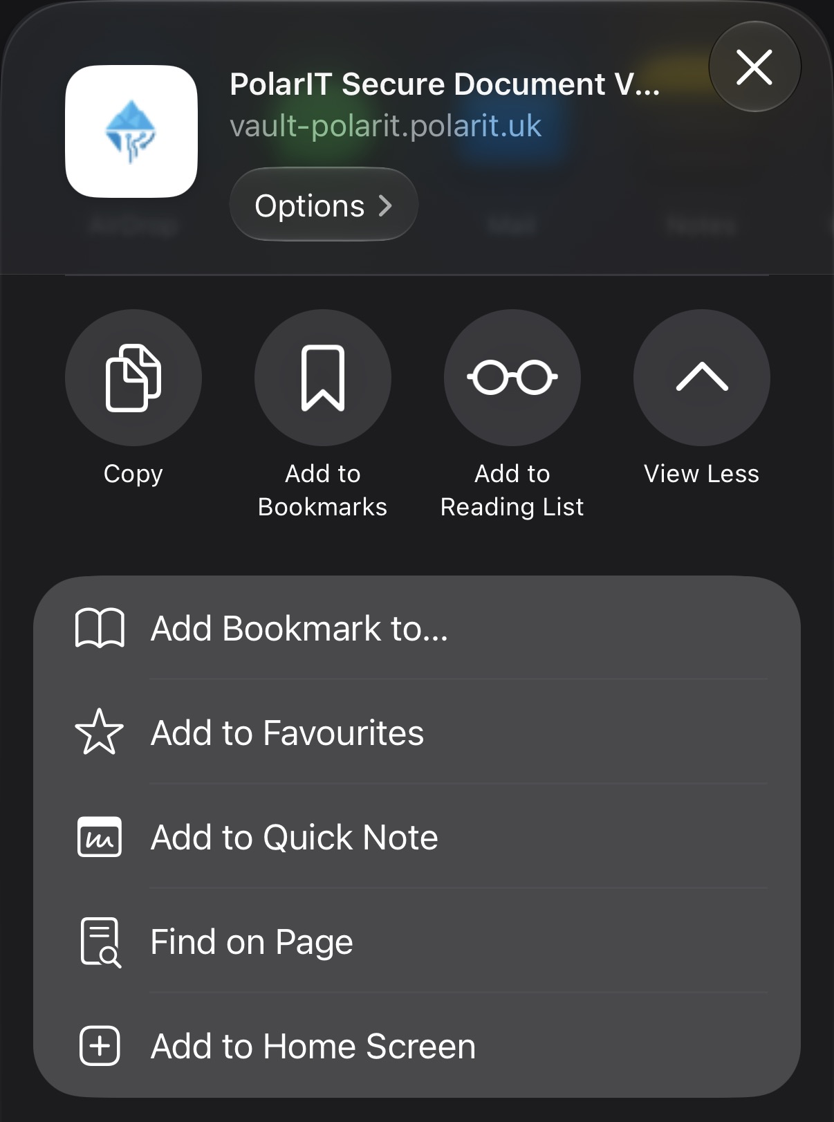 iOS Share Sheet